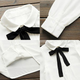 2018 Fashion Women Elegant Bow Tie White Blouses Chiffon Casual Shirt Office Ladies Tops School Blusas Female Clothing new