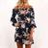 2018 Fashion Summer Women Flower Print Chiffon Dress Sexy Off shoulder Bohemian Beach Dresses Ladies Straight Vestidos