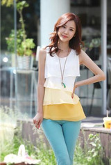 2018 Fashion New Multi-layer Shirts Women Tops Summer Blouse Vest Sleeveless Cheap Chiffon Shirt