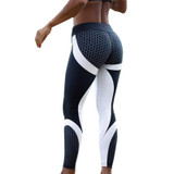 2018 Fashion Mesh Pattern Print Leggings fitness Leggings For Women Sporting Workout Leggins Elastic Slim Black White Pants