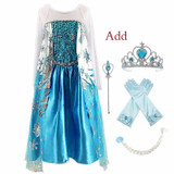 2018 Fashion Custom Anna Elsa Girls Girl Dresses Princess Dress Kids Party Vestidos Baby Children Cosplay Dress Wedding Clothing
