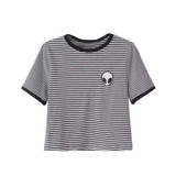2018 Fashion 3d Print Aliens crop top Short Sleeve T Shirt Women Teenagers T-shirts Tops Summer Round Neck O neck Tees Girls