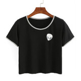 2018 Fashion 3d Print Aliens crop top Short Sleeve T Shirt Women Teenagers T-shirts Tops Summer Round Neck O neck Tees Girls