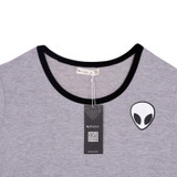 2018 Fashion 3d Print Aliens crop top Short Sleeve T Shirt Women Teenagers T-shirts Tops Summer Round Neck O neck Tees Girls