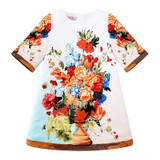 W.L.MONSOON Girls Winter Dress Half Sleeve 2017 Brand Christmas Dress Girl Clothing Flower Kids Party Dresses Princess Costumes