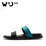W.J 2017 New Summer Cool Water Genuine Leather Flip Flops Men High quality Soft Massage Beach Slippers,Fashion Man Casual Shoes