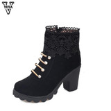 VTOTA High Heel Boots Women Fashion Rhinestone Winter Ankle boots Wedges Women Shoes Autumn Shoes Woman Zapatos Mujer Botas