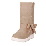 VTOTA Women Winter Shoes Flat Warm Ankle Boots Butterfly-knot Snow Boots Casual Warm Snow Boots Shoes botas mujer Shoes Woman D4