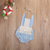2017 Cute Newborn Baby Romper Summer Sleeveless Tassel Jean Clothes Toddler Kids Jumpsuit Backless Halter Outfits Sunsuit 2017 Cute Newborn Baby Romper Summer Sleeveless Tassel Jean Clothes Toddler Kids Jumpsuit Backless Halter Outfits Sunsuit