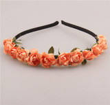 2017 Cute Rose Flower Crown Festival Headband Headwear Wedding Garland Floral Hairband Accessories
