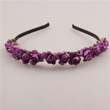 2017 Cute Rose Flower Crown Festival Headband Headwear Wedding Garland Floral Hairband Accessories