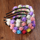 2017 Cute Rose Flower Crown Festival Headband Headwear Wedding Garland Floral Hairband Accessories