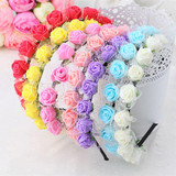 2017 Cute Rose Flower Crown Festival Headband Headwear Wedding Garland Floral Hairband Accessories