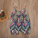 2017 Cute Newborn Baby Romper Summer Sleeveless Boho Loose Floral Jumpsuit Sunsuit Toddler Kids Clothes 0-24M