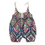 2017 Cute Newborn Baby Romper Summer Sleeveless Boho Loose Floral Jumpsuit Sunsuit Toddler Kids Clothes 0-24M