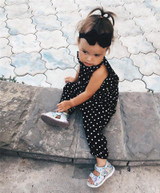 2017 Cute Newborn Baby Girls Dots Print Sleeveless Baby Romper Jumpsuit One Pieces Princes Girl Polka Dot Sunsuit Clothes