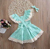 2017 Cute Kids Baby Clothes Girls Lace Ruffles Romper Dress Jumpsuit Outfits Sunsuit