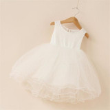 2017 cute children clothing flower girl dress pearls baby girls birthday dresses princess party dress girls tutu dress vestidos