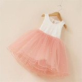 2017 cute children clothing flower girl dress pearls baby girls birthday dresses princess party dress girls tutu dress vestidos