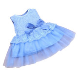 2017 Cute Brand Baby Dress Princess Wedding Party Lace Flower Baby Girls Dresses Sleeveless Newborn Infant Girl Dress 9 colors