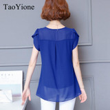 2018 New Blouse Shirt Summer Style Women Blouses Multi Colors Casual Tops O-Neck Short Sleeve Chiffon Shirt Blusas Femininas