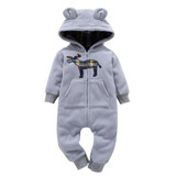 2018 NEW Baby Rompers Printed Winter Thick Warm Baby boy Girl Clothing Long Sleeve Hooded Jumpsuit Kids Newborn Outwear 6 Color
