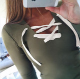 2018 New Autumn Women Fashion Hoodies Sweatshirts Long Sleeve V-neck Bandage Hoodies Shirts Casual Sexy Women Tops GV371