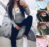 2018 New Autumn Women Fashion Hoodies Sweatshirts Long Sleeve V-neck Bandage Hoodies Shirts Casual Sexy Women Tops GV371