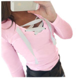 2018 New Autumn Women Fashion Hoodies Sweatshirts Long Sleeve V-neck Bandage Hoodies Shirts Casual Sexy Women Tops GV371