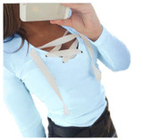 2018 New Autumn Women Fashion Hoodies Sweatshirts Long Sleeve V-neck Bandage Hoodies Shirts Casual Sexy Women Tops GV371