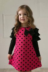 2018 New Autumn Long Sleeve Bow Girls Dress Girls Clothing Polka Dot Cute Princess Baby Girl Dress Kids Clothes Infant Dress