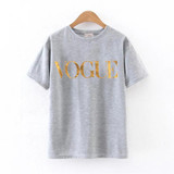 2018 New Arrivals Fashion Brand Street fashion VOGUE Print T-Shirts Women T Shirts O-Neck Short Sleeve Summer Tops Tees