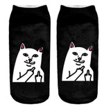 2018 New arrival Women Low Cut Ankle Socks Funny Aliens 3D Printing Sock Cotton Hosiery Printed Sock