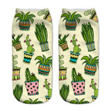 2018 New arrival Women Low Cut Ankle Socks Funny Aliens 3D Printing Sock Cotton Hosiery Printed Sock