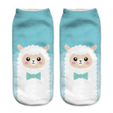2018 New arrival Women Low Cut Ankle Socks Funny Aliens 3D Printing Sock Cotton Hosiery Printed Sock