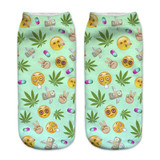 2018 New arrival Women Low Cut Ankle Socks Funny Aliens 3D Printing Sock Cotton Hosiery Printed Sock