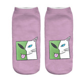 2018 New arrival Women Low Cut Ankle Socks Funny Aliens 3D Printing Sock Cotton Hosiery Printed Sock