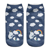2018 New arrival Women Low Cut Ankle Socks Funny Aliens 3D Printing Sock Cotton Hosiery Printed Sock