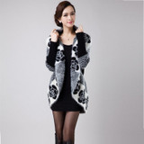 Autumn Flower Knitted Cashmere Cardigan Women Warm Winter Sweaters Jacket Korean Long Loose Women'S Sweater Cardigan Autumn Flower Knitted Cashmere Cardigan Women Warm Winter Sweaters Jacket Korean Long Loose Women'S Sweater Cardigan