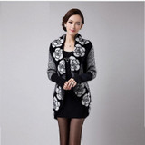 Autumn Flower Knitted Cashmere Cardigan Women Warm Winter Sweaters Jacket Korean Long Loose Women'S Sweater Cardigan Autumn Flower Knitted Cashmere Cardigan Women Warm Winter Sweaters Jacket Korean Long Loose Women'S Sweater Cardigan