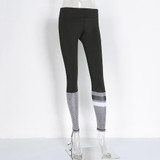 Autumn Fitness Sporting Leggings Women Workout Leggings High Waist Sporter Skinny Striped Women Leggings Pants Black Leggins