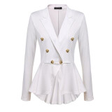 Autumn Fashion Women Slim Fit Blazer Jackets Long Sleeve Blazer Workwear Casaco Feminino Solid No Button Clothes Plus Size