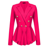 Autumn Fashion Women Slim Fit Blazer Jackets Long Sleeve Blazer Workwear Casaco Feminino Solid No Button Clothes Plus Size