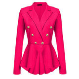 Autumn Fashion Women Slim Fit Blazer Jackets Long Sleeve Blazer Workwear Casaco Feminino Solid No Button Clothes Plus Size
