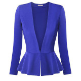 Autumn Fashion Women Slim Fit Blazer Jackets Long Sleeve Blazer Workwear Casaco Feminino Solid No Button Clothes Plus Size