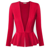 Autumn Fashion Women Slim Fit Blazer Jackets Long Sleeve Blazer Workwear Casaco Feminino Solid No Button Clothes Plus Size