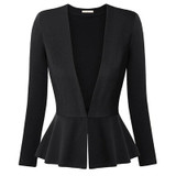 Autumn Fashion Women Slim Fit Blazer Jackets Long Sleeve Blazer Workwear Casaco Feminino Solid No Button Clothes Plus Size