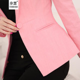 Autumn Fashion Women Blazer Suit Korean Style Female Casual Slim Coat 2016 New Arrival Plus Size 3XL elegant Women Linen Jacket