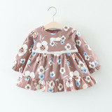 Autumn Fashion Infant Baby Girl Dress 2017 Brand Casual Cotton Long Sleeve Flower Print Girls Dresses Toddler Girls Clothes