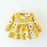 Autumn Fashion Infant Baby Girl Dress 2017 Brand Casual Cotton Long Sleeve Flower Print Girls Dresses Toddler Girls Clothes